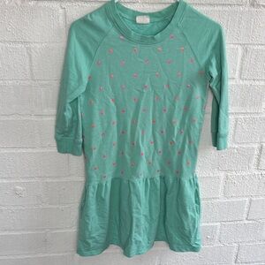 Crazy 8 Polka Dot Aqua Cotton Pocket Dress sz XL/14